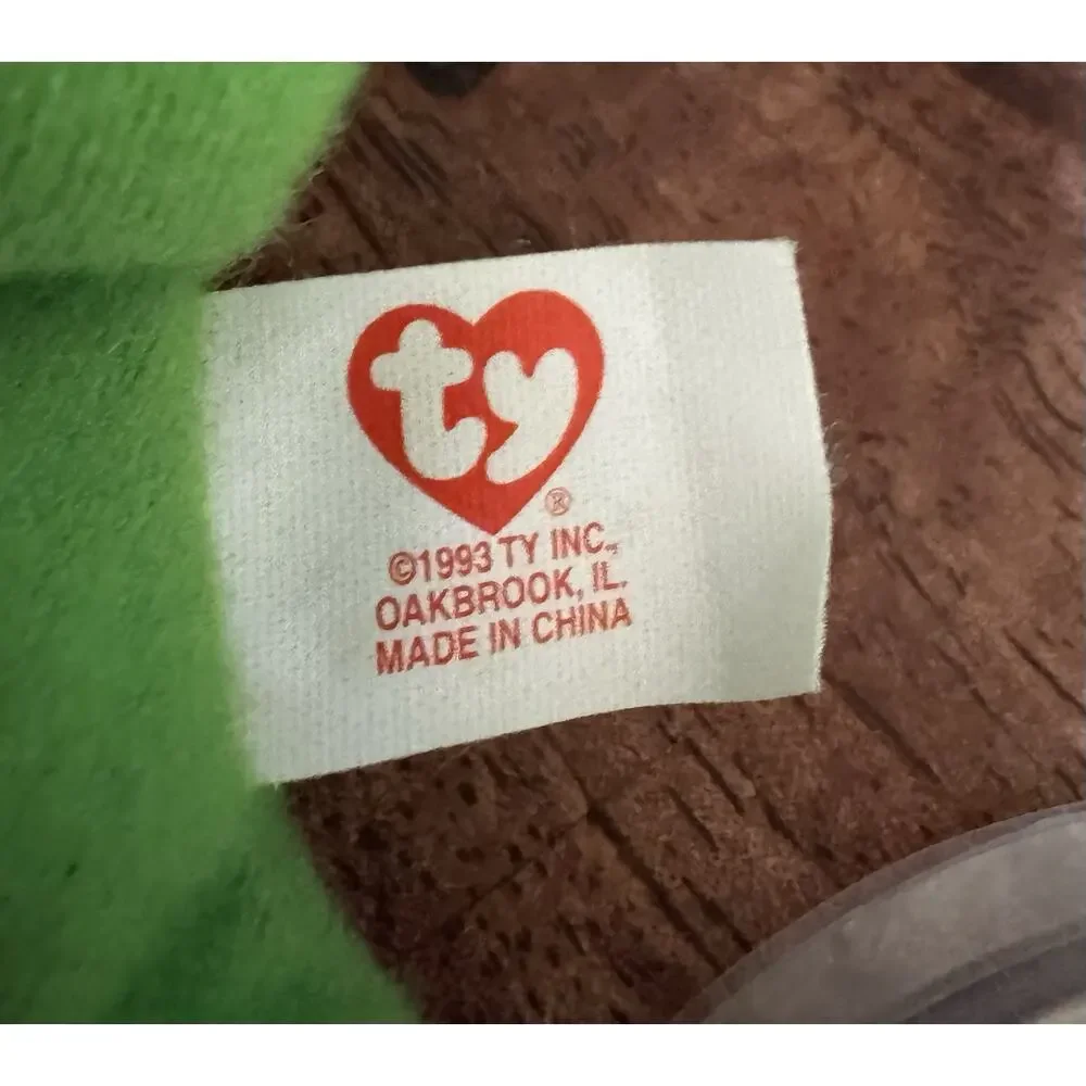 TY Beanie Baby - SMOOCHY the Frog (8 inch) PVC + 1993 Mini Version